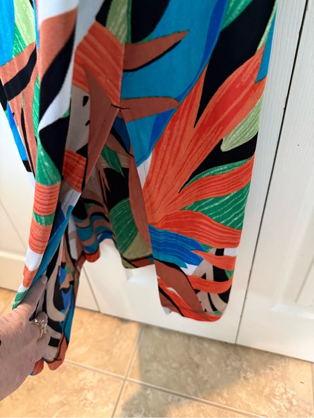 # Chico’s Travelers Colorful Tropical Print Sleeveless Maxi Dress (Sz 3 = XL) - Picture 3 of 8